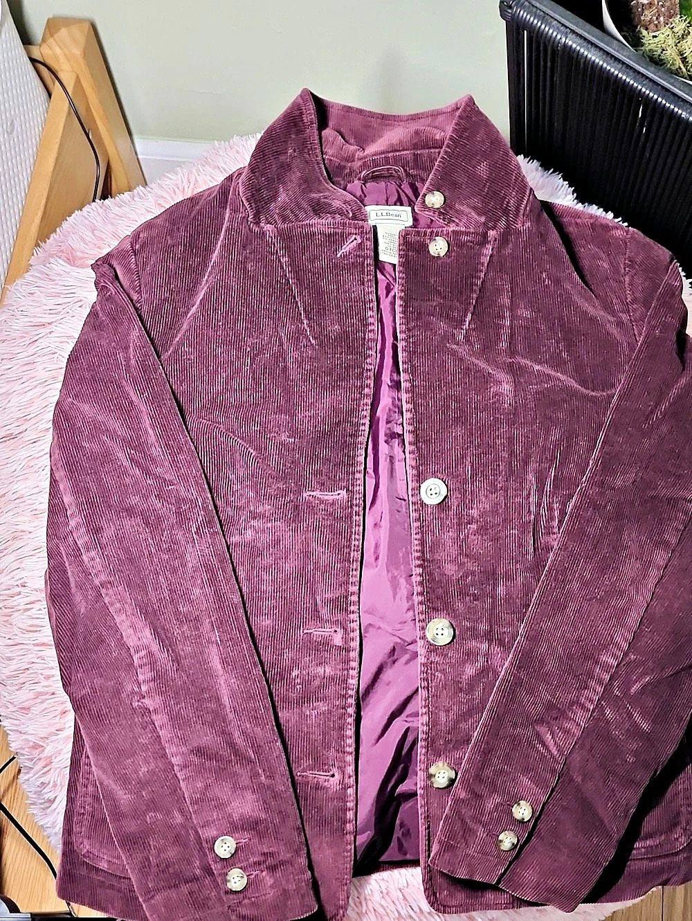 L.L.Bean Corduroy Blazer Jacket Women's Corduroy Jacket in Purple Like New